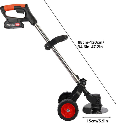 Napacoh Akku Elektro Rasentrimmer, 3 in 1 Multifunktionales Handgeführter Trimmgerät, D-förmiger Gri