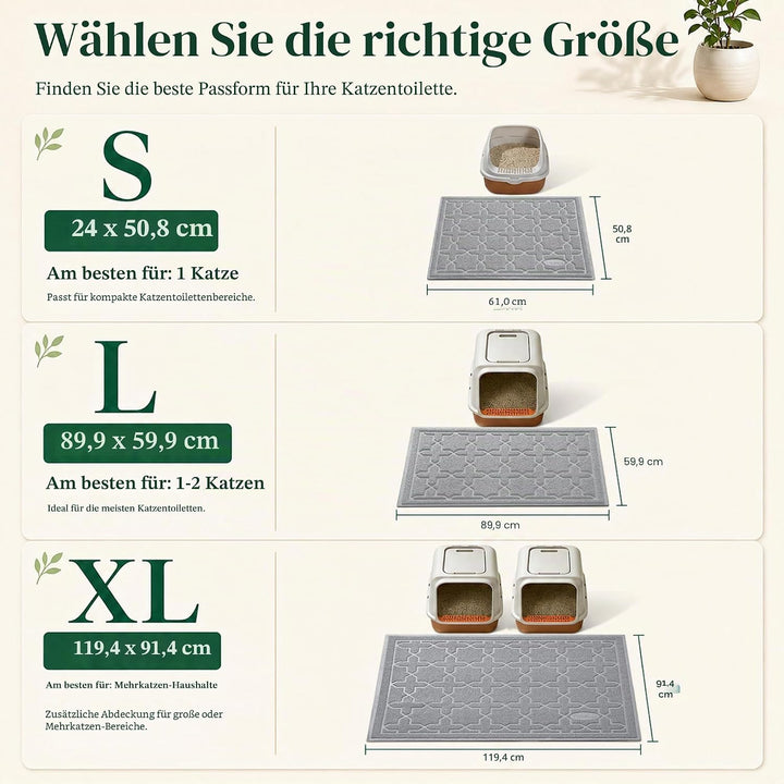 Yimobra Katzenstreumatte, XL Jumbo 90 x 60 cm, Leicht Zu Reinigende Katzenmatten, rutschfest, Wasser