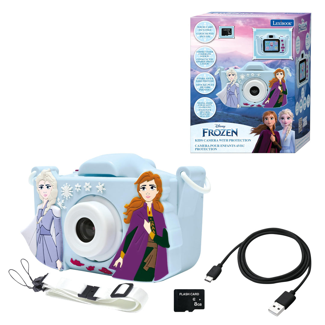 Lexibook, Frozen, 4-in-1 camera voor kinderen met bescherming, Foto-, video-, MP3- en spelletjesfunc