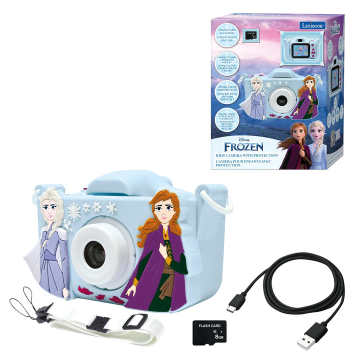 Lexibook, Frozen, 4-in-1 camera voor kinderen met bescherming, Foto-, video-, MP3- en spelletjesfunc