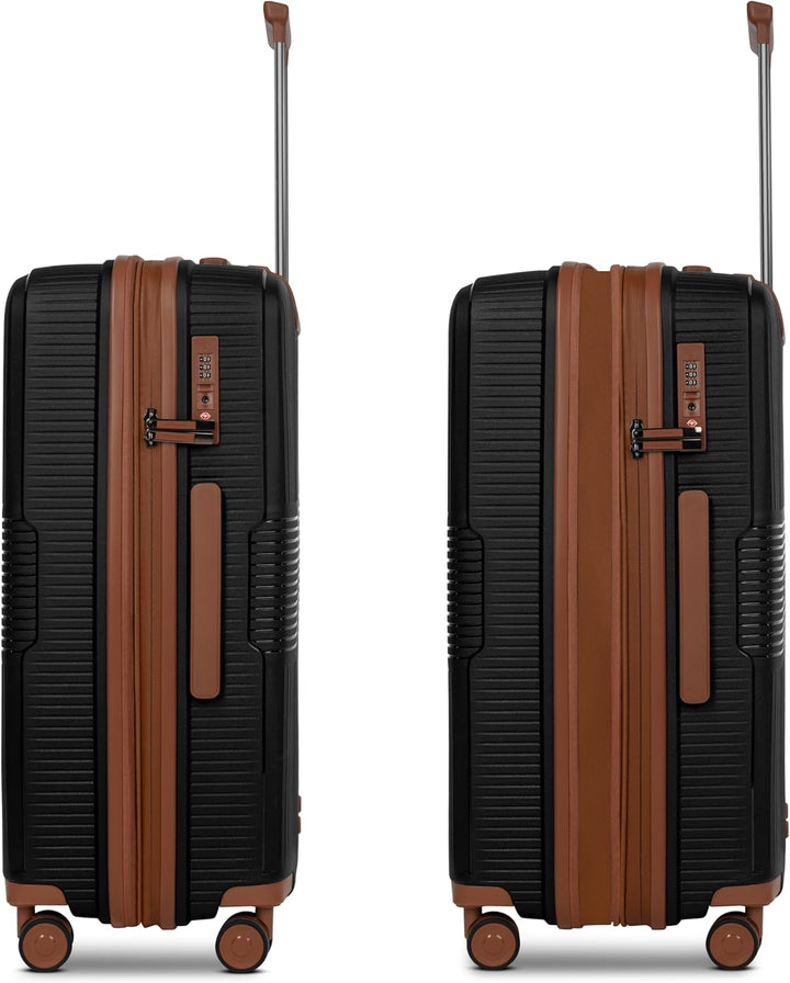 Eco Edition nachhaltiges Hartschalen Koffer-Set 3-teilig | Trolleys mit Dehnfalte erweiterbar um 6 c
