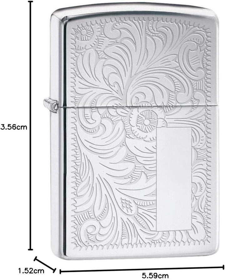 Zippo 352 60000813 Venetian Chrome Feuerzeug, Messing, Silber, 5, 5cm