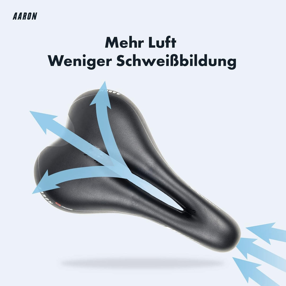 AARON Fahrradsattel - ergonomischer Fahrradsitz für Damen und Herren - Gelsattel ist bequem und wass