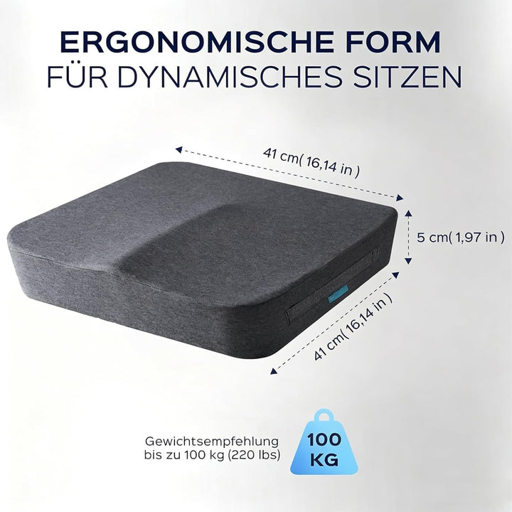 bonmedico Sitzkissen orthopädisch - Ergonomisches Memory Foam Kissen für Bürostuhl, Auto, Rollstuhlk