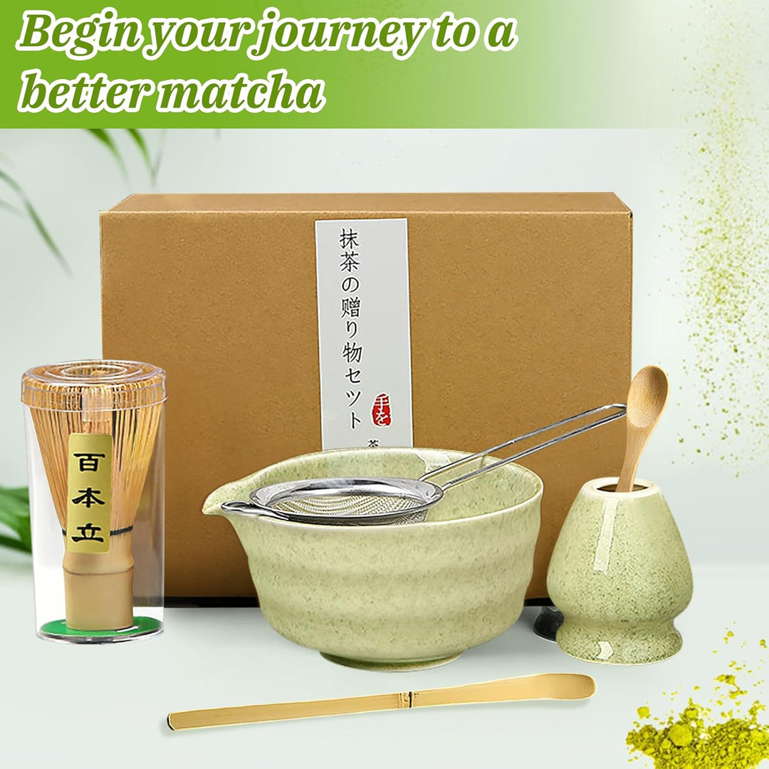 Matcha set, Japanisches Tee-Set, Matcha-Schale, Schaufel, Sieb, Matcha-Besenhalter, Matcha-Besenstän