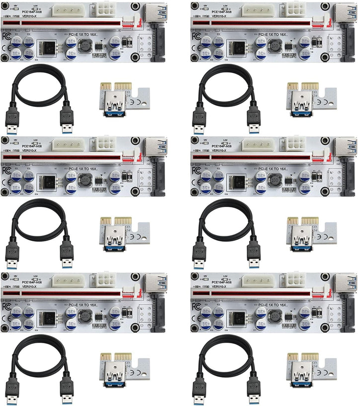YABOANG PCIE Riser 1 x bis 16 x Grafikerweiterung für Bitcoin GPU Mining Powered Riser-Adapterkarte,