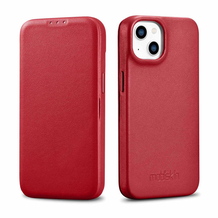 Mobiskin Hülle kompatibel mit Apple iPhone 14 (6,1 Zoll), Handyhülle mit echtem Leder, Case, Schutzh