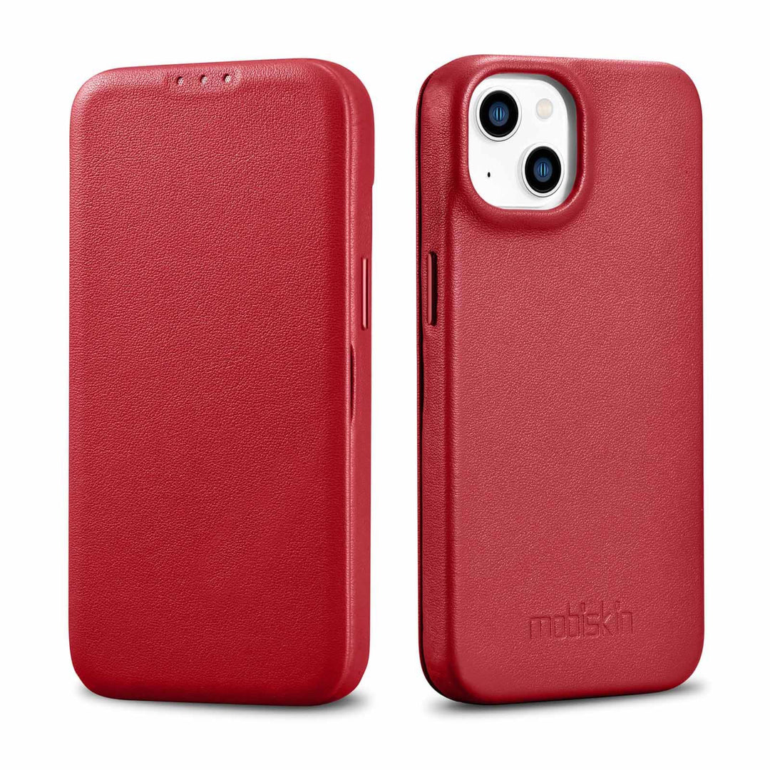 Mobiskin Hülle kompatibel mit Apple iPhone 14 Plus (6,7 Zoll), Handyhülle mit echtem Leder, Case, Sc