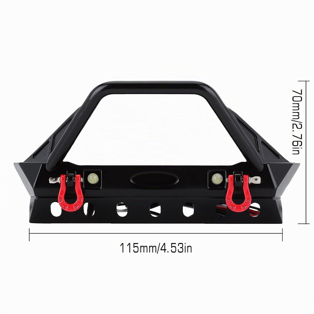 INJORA RC Crawler Front Stossstange mit LED Lampe für 1/10 RC Crawler Axial SCX10 90046 SCX10 III AX