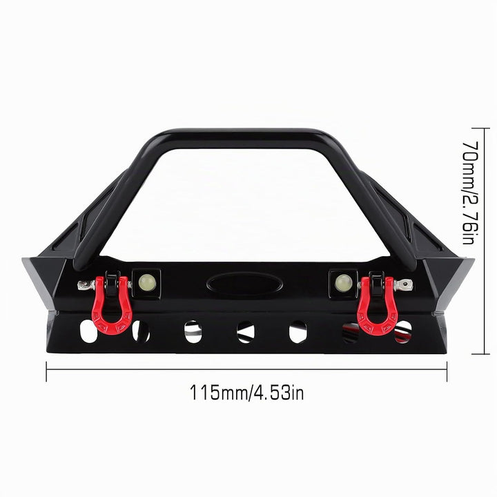 INJORA RC Crawler Front Stossstange mit LED Lampe für 1/10 RC Crawler Axial SCX10 90046 SCX10 III AX