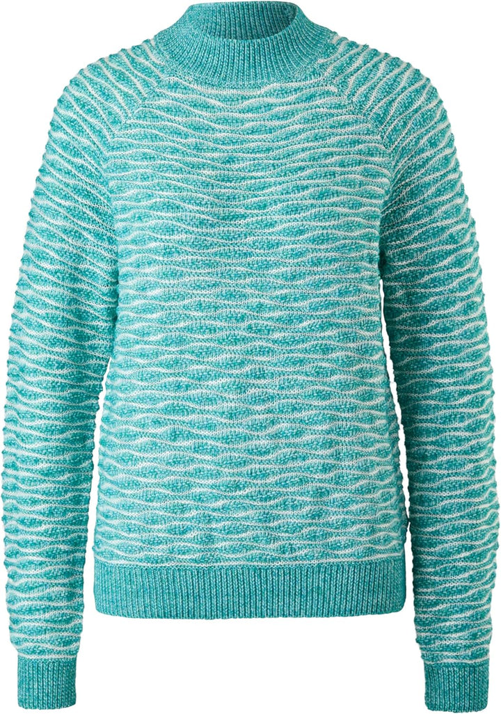 QS Damen Sweater XXL Blue Green, XXL Blue Green