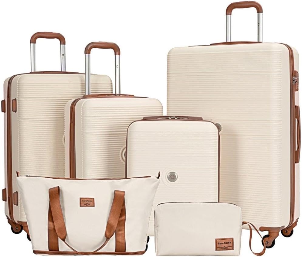 Travelhouse Bari Premium Kofferset 6-teilig – Robust & leichtes ABS Hartschalen Trolley Set mit 4 Ko