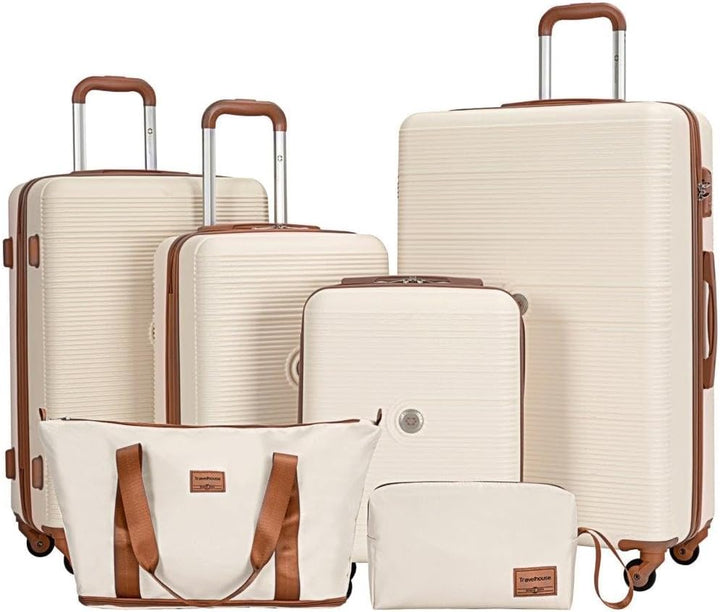 Travelhouse Bari Premium Kofferset 6-teilig – Robust & leichtes ABS Hartschalen Trolley Set mit 4 Ko