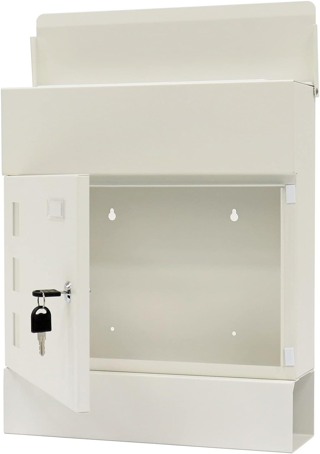 Rottner Briefkasten Globe Weiss mit integrierte Zeitungsrolle, Weiss