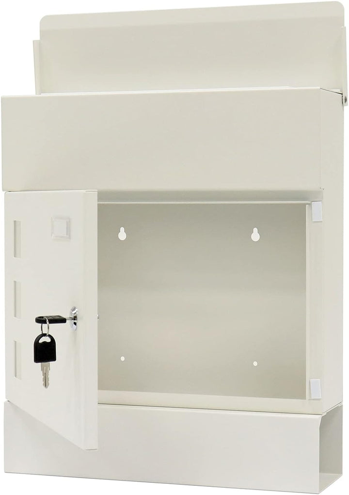 Rottner Briefkasten Globe Weiss mit integrierte Zeitungsrolle, Weiss