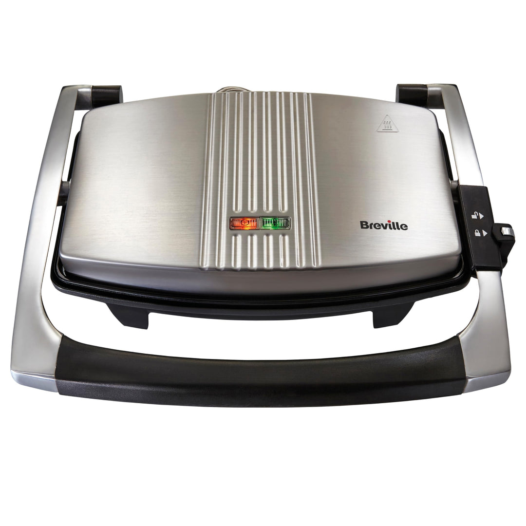 Breville Sandwich/Panini-Toaster | Sandwichmaker im Café-Stil für 3 Scheiben | Edelstahl [VST025X]