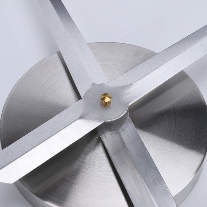 Lafocuse 3D Uhrzeiger Wanduhr Gross XXL, DIY Modern Lautlos Uhr Metall Silber, Uhrwerk mit Zeiger, W
