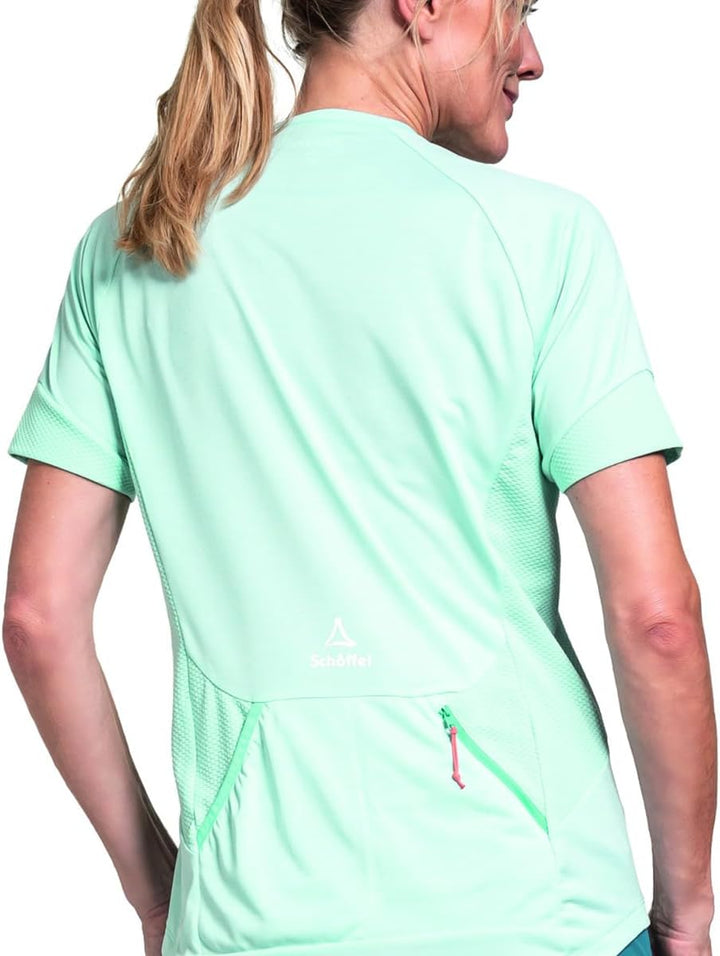 Schöffel Damen Shirt Auvergne L, geruchshemmendes Radtrikot, schnell trocknendes Funktionsshirt mit