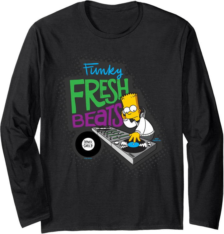 The Simpsons Bart Simpson Funky Fresh Beats Served Daily Langarmshirt