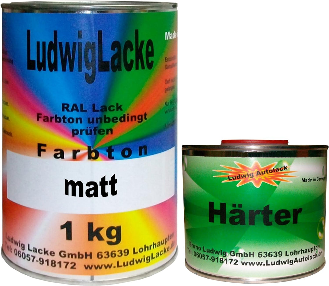 Ludwiglacke 1,5 kg Set Lack mit Härter matt RAL 9010 Reinweiss