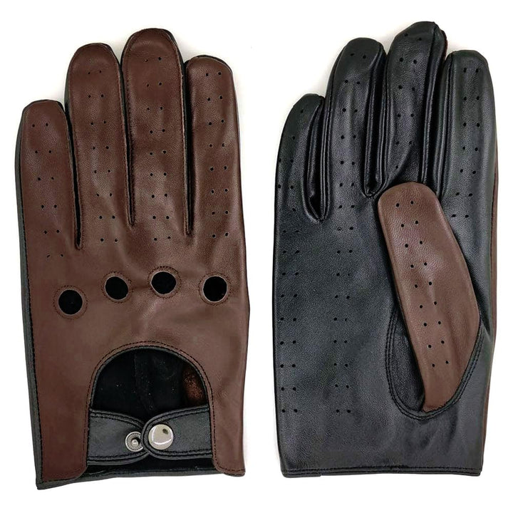 ZLUXURQ Herren Luxus 100% Schaffell Fahrhandschuhe-Weiches hochwertiges Leder, Small(20.4-21.6cm) Sc