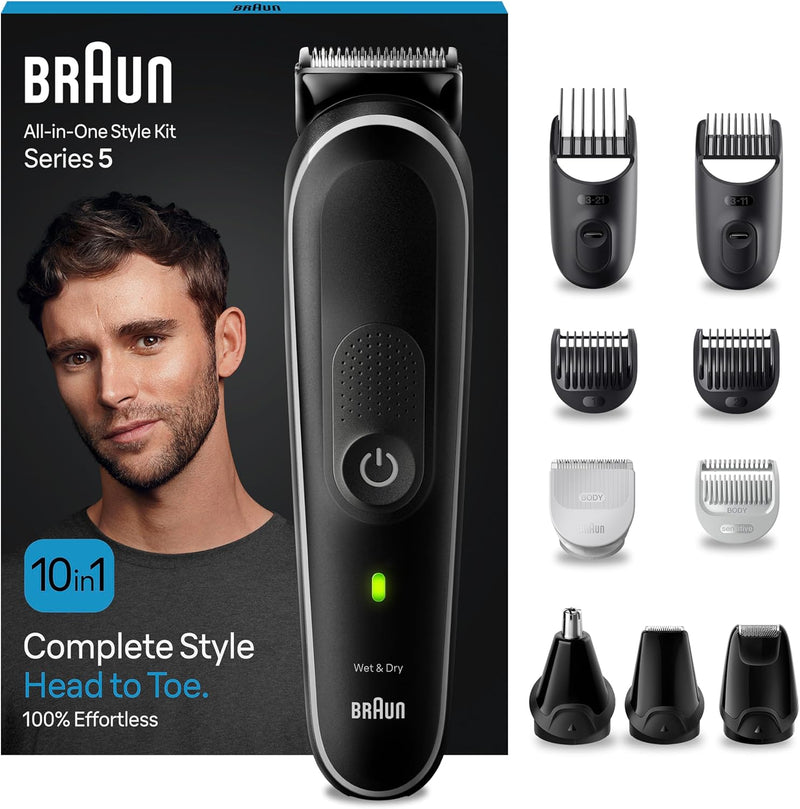 Braun All-In-One Bartpflege Bodygroomer Set, 6-in-1 Barttrimmer, Trimmer/Haarschneider Herren, Haars