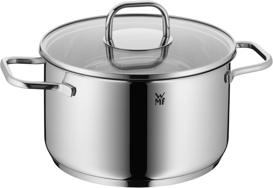 WMF Inspiration Topfset Induktion 4-teilig, Kochtopf Set mit Glasdeckel, Cromargan Edelstahl poliert