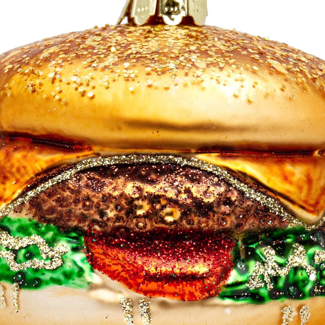 SIKORA Hamburger besondere Weihnachtskugel Glas Christbaumschmuck Deko Figur Weihnachten Anhänger Or