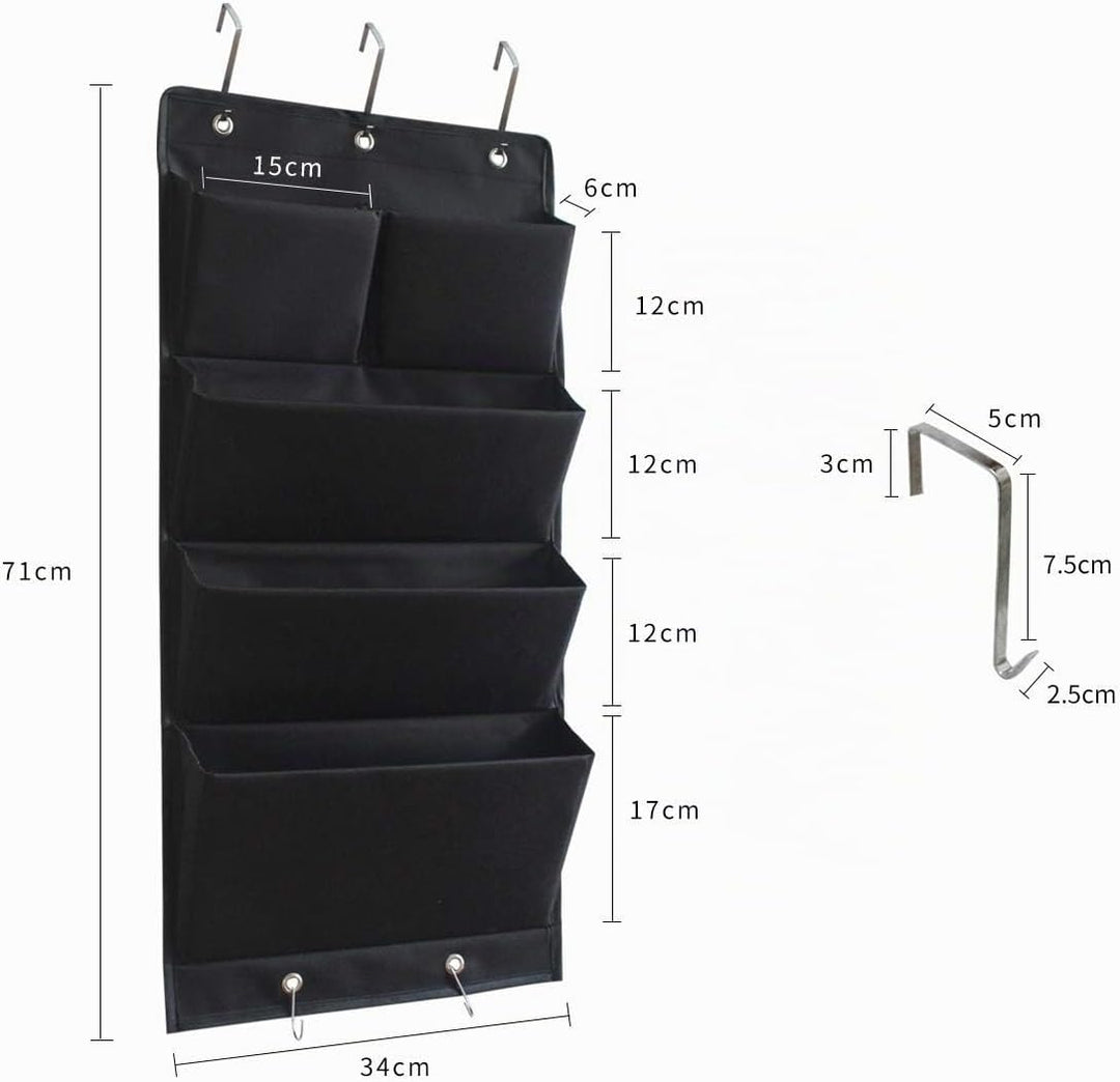 Hängeorganizer Tür Schrank Organizer aus Oxford Tuch Faltbar Hängeregal mit 5 Haken für Handtücher,