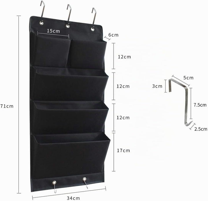 Hängeorganizer Tür Schrank Organizer aus Oxford Tuch Faltbar Hängeregal mit 5 Haken für Handtücher,