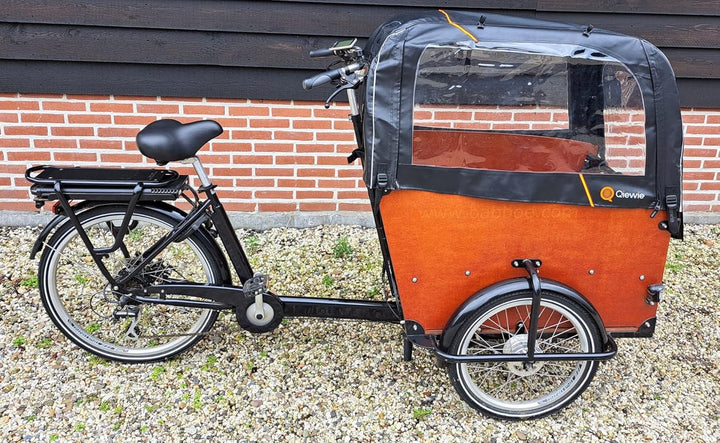 Luxus Regenzelt - Geeignet für Babboe Big Lastenfahrrad OHNE Gestängen - Qiewie (Schwarz)