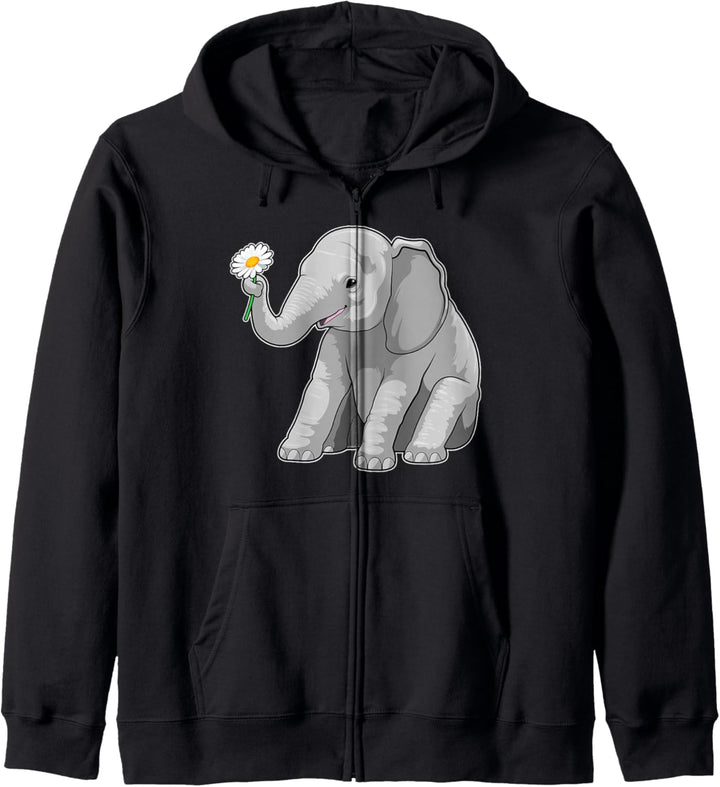 Elefant Gänseblümchen Blumen Kapuzenjacke