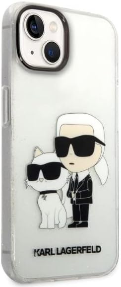 Karl Lagerfeld KLHCP14MHNKCTGT Hülle für iPhone 14 Plus 6,7" transparent hardcase Gliter Karl&Choupe