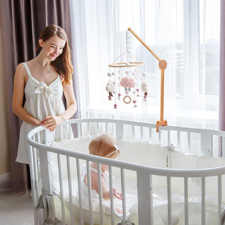 babybett Mobil-Halterung Wickeltisch und Klingelhalterung für Kinderzimmer, verstellbarer Gestang Kl