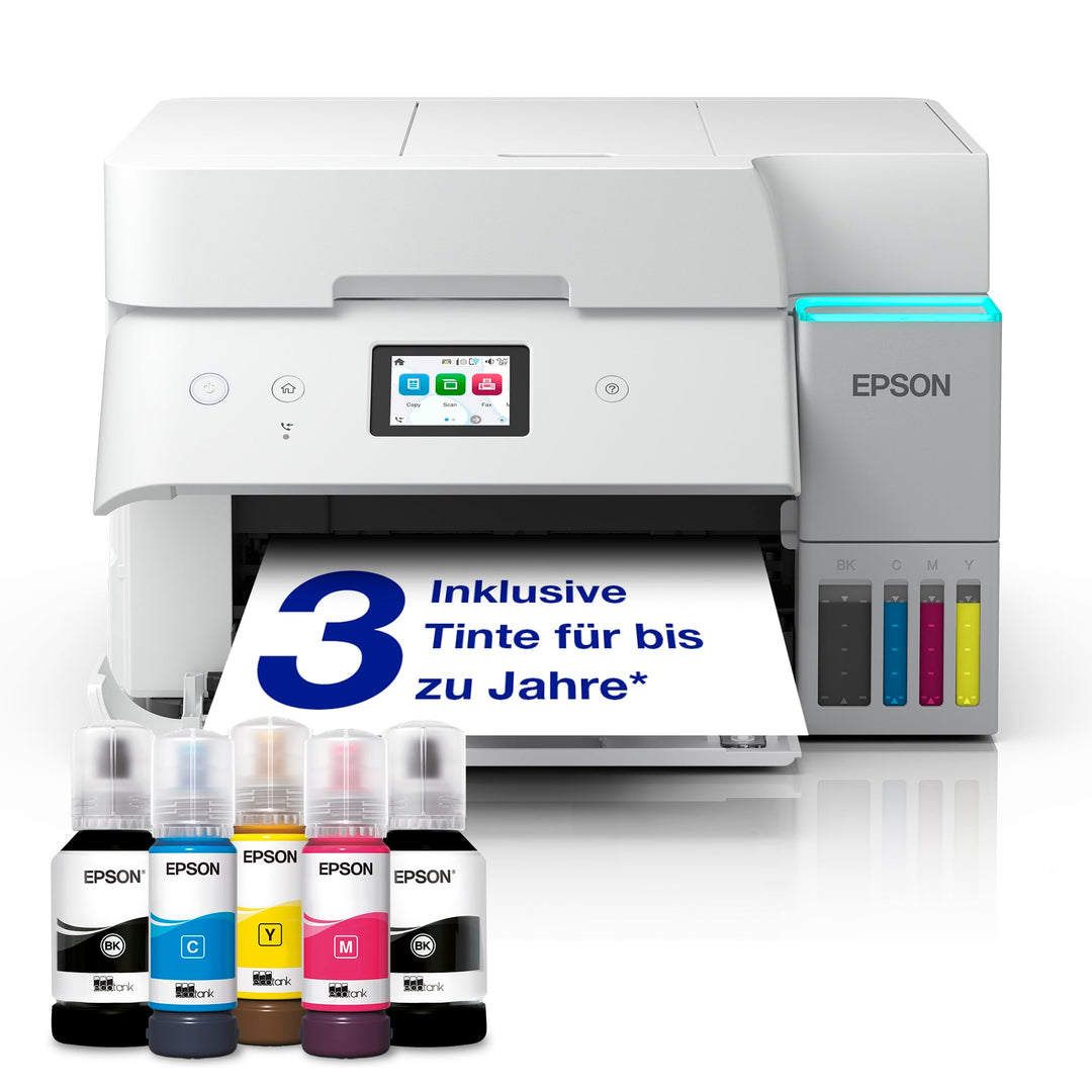 Epson EcoTank ET-4956 Weisser A4-Multifunktionsdrucker mit Wi-Fi & AirPrint Tintentank, automatische