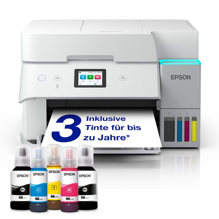 Epson EcoTank ET-4956 Weisser A4-Multifunktionsdrucker mit Wi-Fi & AirPrint Tintentank, automatische