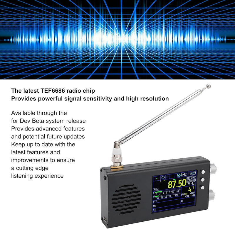 Tragbares SSB-Kurzwellenradio, AM FM SW CB VHF UHF WX AIR LW MW Vollband-Radioempfänger, 3,2-Zoll-LC