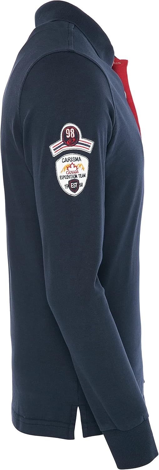 Carisma Langarm Poloshirt für Herren Baumwolle • Herren Langarmshirt mit Stickerei • Angenehmes Regu