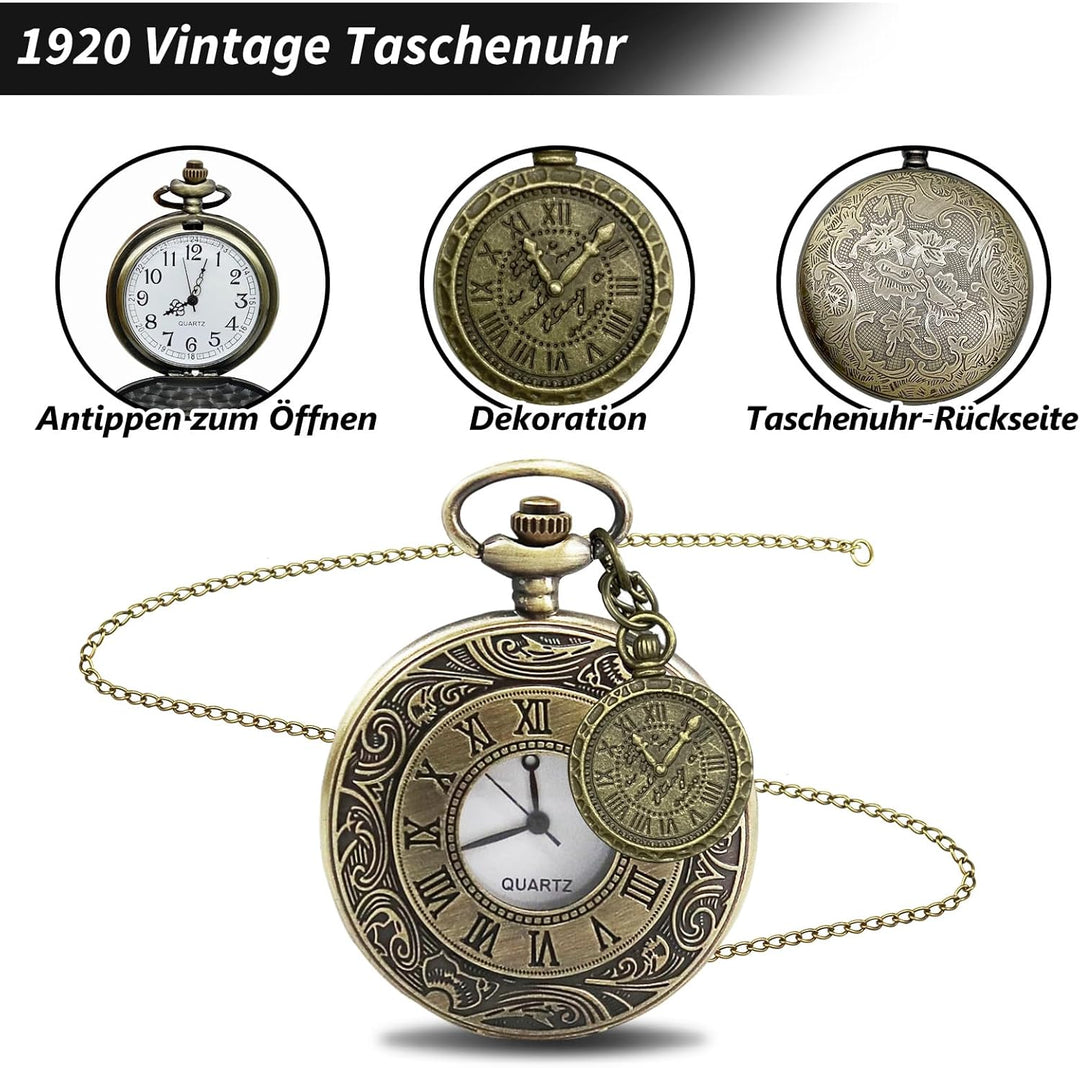 Grantop Herren Kostüm 20er Jahre Set, Mafia Karneval Kostüm Herren, 20er Jahre Accessoires, 1920s Ja
