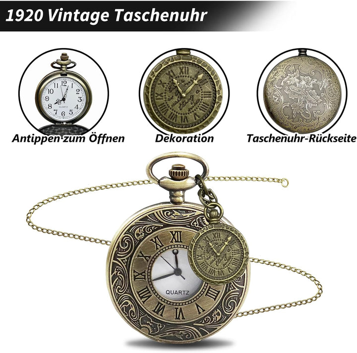 Grantop Herren Kostüm 20er Jahre Set, Mafia Karneval Kostüm Herren, 20er Jahre Accessoires, 1920s Ja
