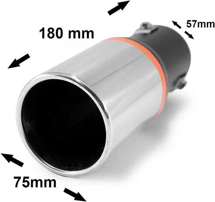 Auspuffblende Endrohr Auspuff Universell Schalldampf Edelstahl Rund bis 52mm Chrom AutoHobby
