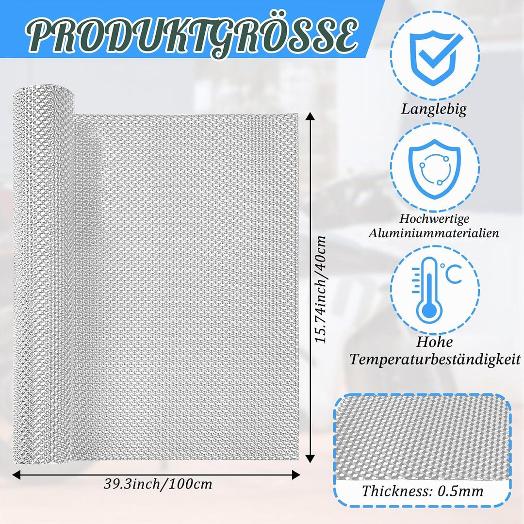 Hitzeschutz Hitzeblech Geprägte 100cm x 40cm Fahrzeug Aluminisierter Hitzeschutzblech Reparatursatz