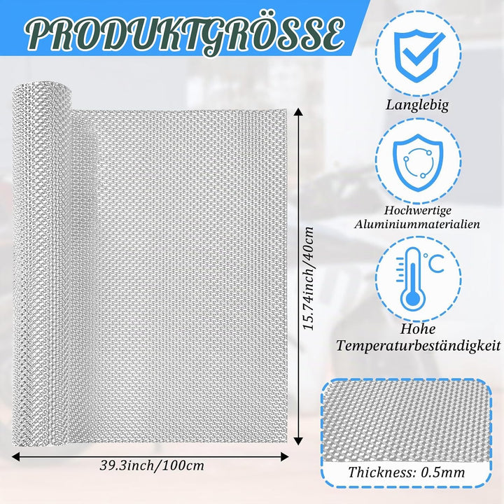 Hitzeschutz Hitzeblech Geprägte 100cm x 40cm Fahrzeug Aluminisierter Hitzeschutzblech Reparatursatz