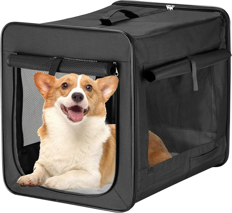 Fudajo Faltbare Transportbox für Hunde, Katzen M (58x46x53 cm), robust, leicht, sicher, Hundebox mit