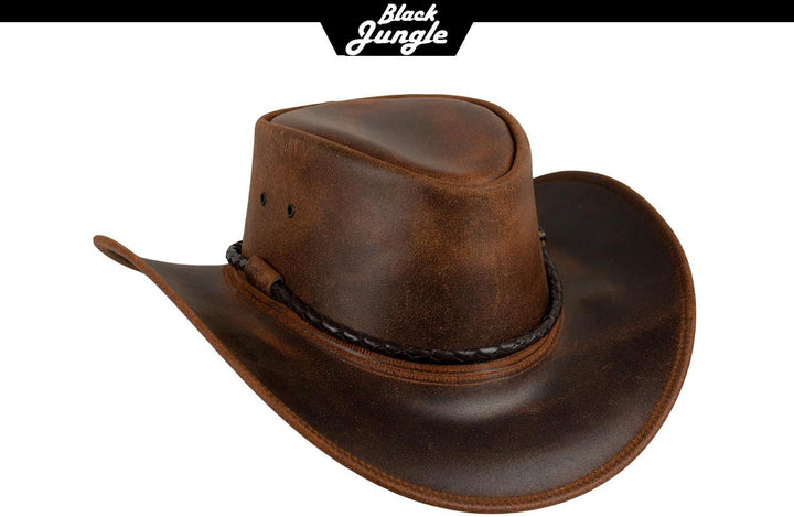 Black Jungle Kimbolton Lederhut, Westernhut, Australienhut, Cowboyhut M Ocker, M Ocker