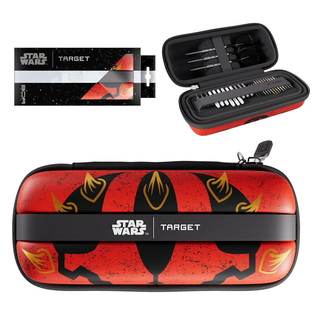 Target Darts Star Wars Darth Maul-BOA-Etui | Hochwertiges Disney-Dart-Etui im Sith-Design, Aufbewahr