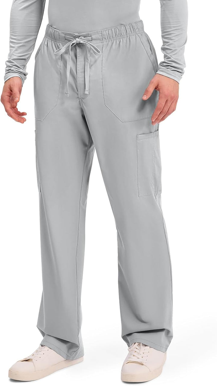 Workwear Professionals Men Scrubs Pant Tapered Leg Fly Front Cargo WW190 XS Grau, XS Grau