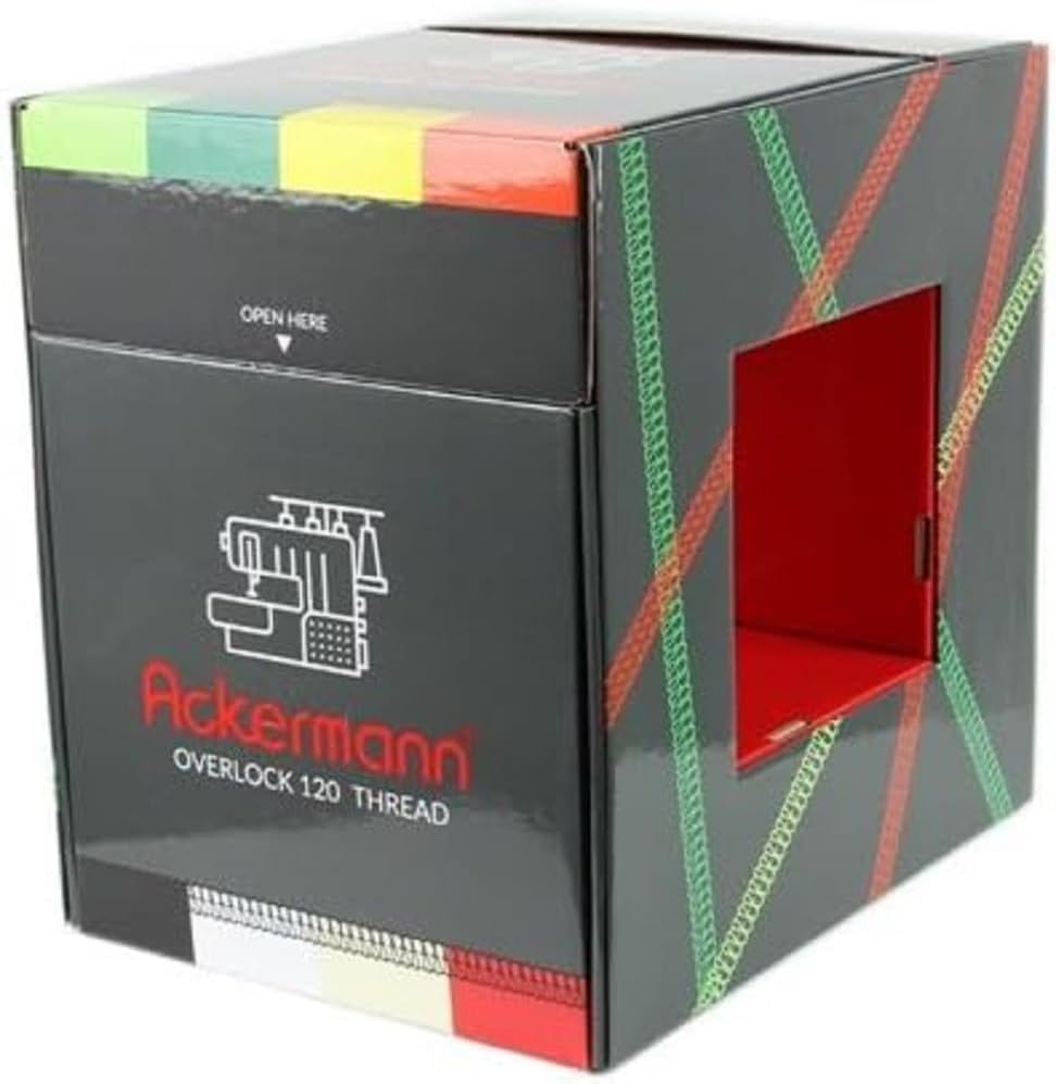 Ackermann Bauschgarn/texturiertes Garn 64x 1000m (Kone) Sortiment, Farbenmix, Garn für Overlock und