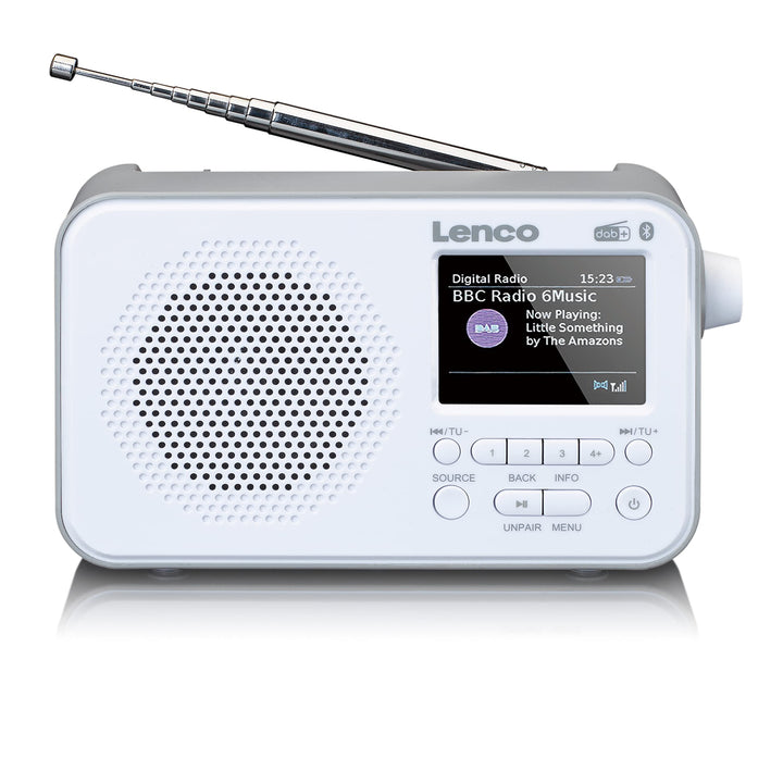 Lenco PDR-036 tragbares DAB+ Radio - Bluetooth 5.0 - PLL FM Radio - 4 Speicherplatztasten - 2,4” Far