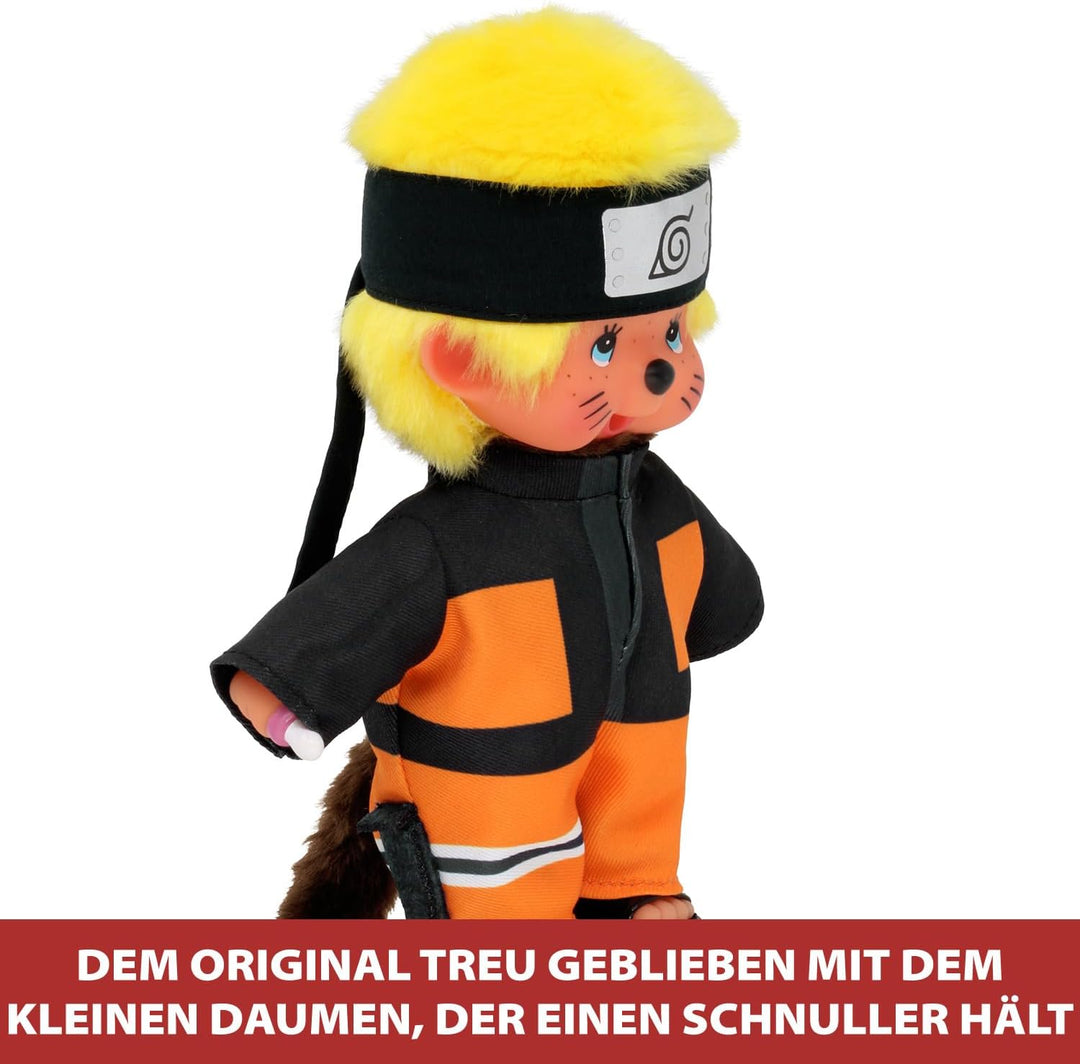 BANDAI - Monchhichi - Kuscheltier Monchhichi Naruto Shippuden - Ikonisches Affenkuscheltier der 80er